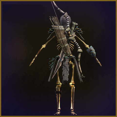 次世代骷髅士兵1——骷髅弓箭手,骷髅武士,全身骨骼骨架,带绑定动画和