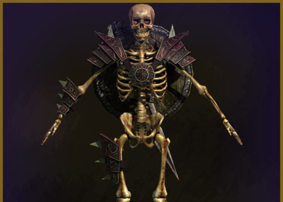 次世代骷髅士兵2—持盾骷髅,骷髅武士,全身骨骼骨架,带骨骼绑定动画和