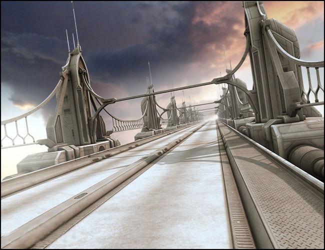 精彩的科幻系列之20——天路,未来高速公路,太空道路,3k贴图