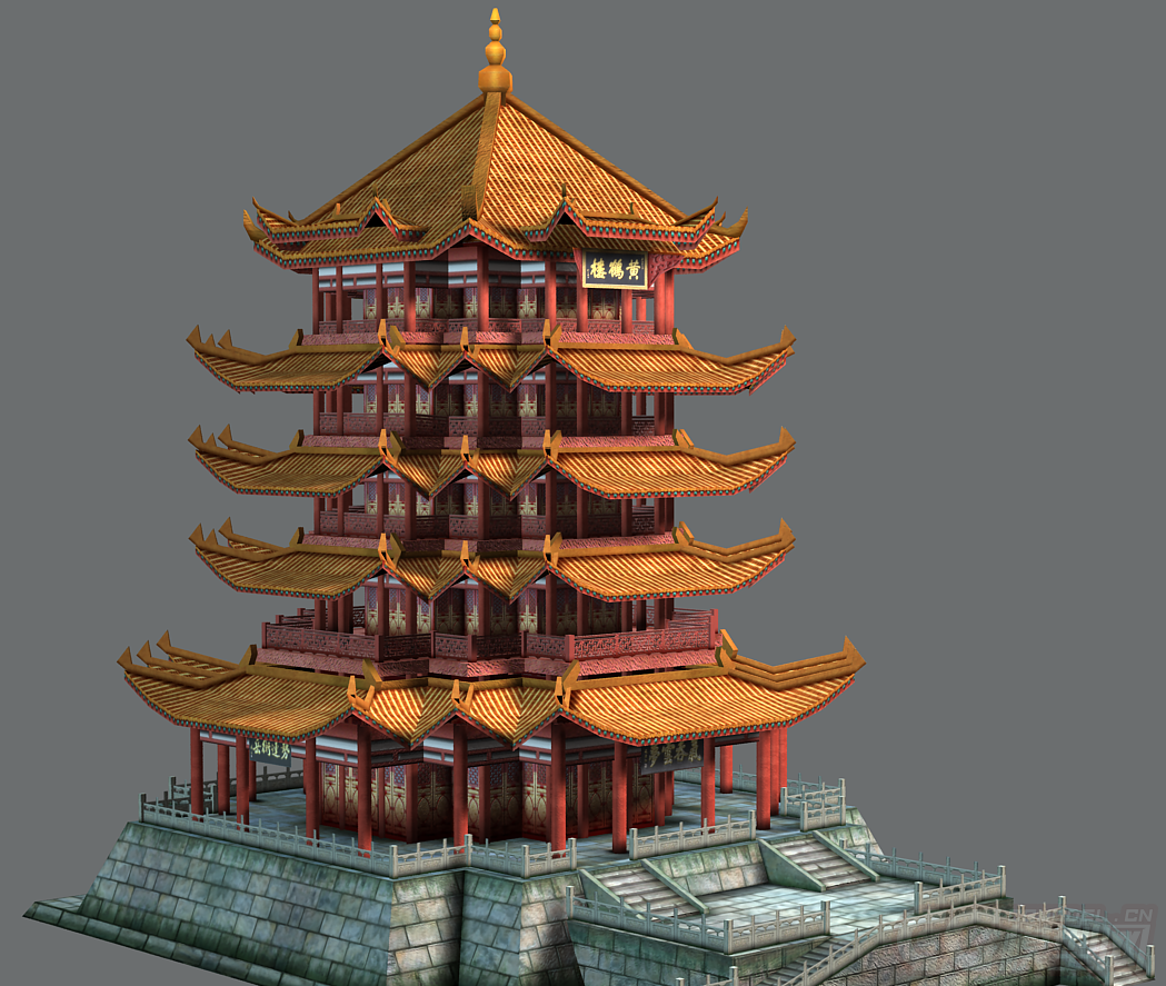 黄鹤楼 古建 古建筑_wumingilove作品_建筑历史建筑_cg模型网