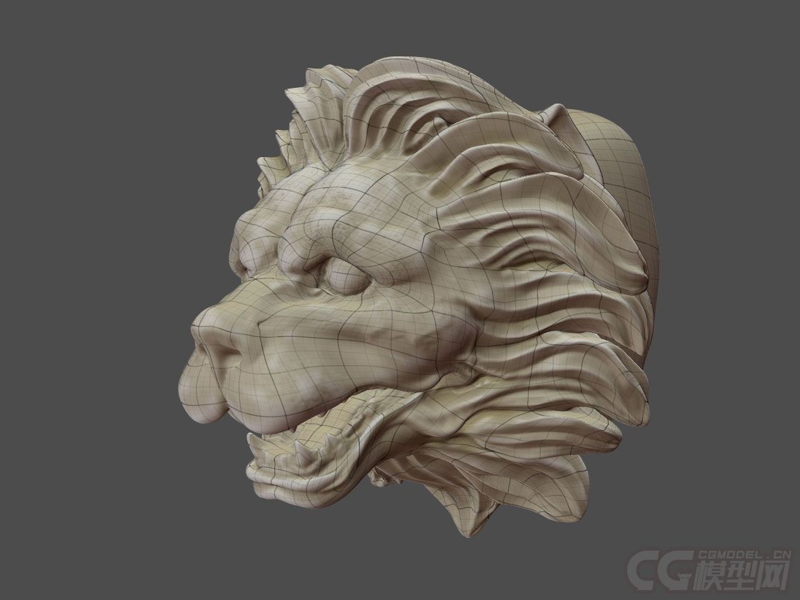 欧式狮头墙饰(ztl obj)_anubis_dabao作品_雕塑/文物神话雕塑_cg模型