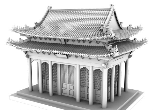 中国古建筑**模型模型-古代场景模型库-模型下载-cg模型网