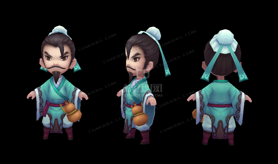 酒仙 古代男子模型-孩子-女模型库-模型下载-cg模型网