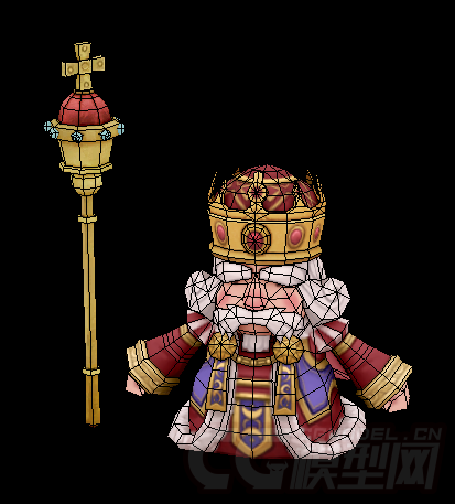 欧式q版国王,king,童话故事,老国王,白胡子爷爷,皇冠权杖