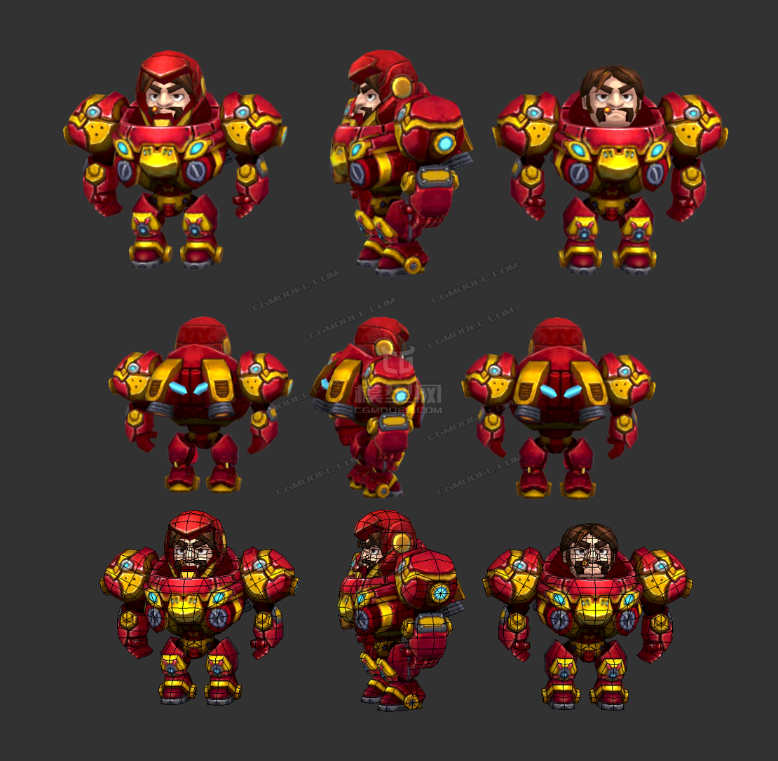 卡通q版钢铁侠,星际战士,机甲盔甲钢铁之躯,反叛军游骑兵,战争机器人