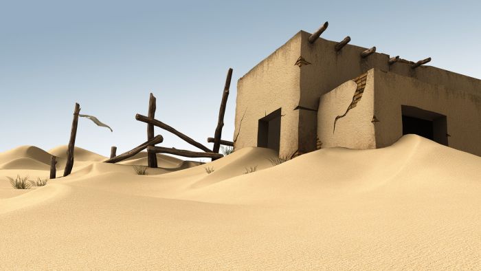 沙漠小屋1maya(贴图齐全)_zzymj作品_场景自然场景_cg模型网