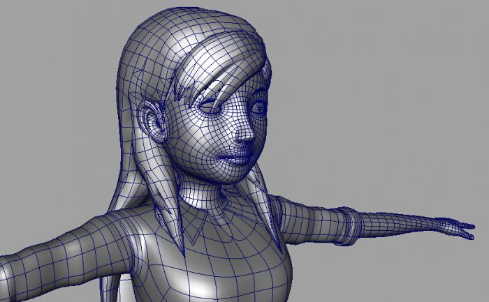 长发女职员(maya obj贴图齐全支持_zzymj作品_人物孩子-女_cg模型网