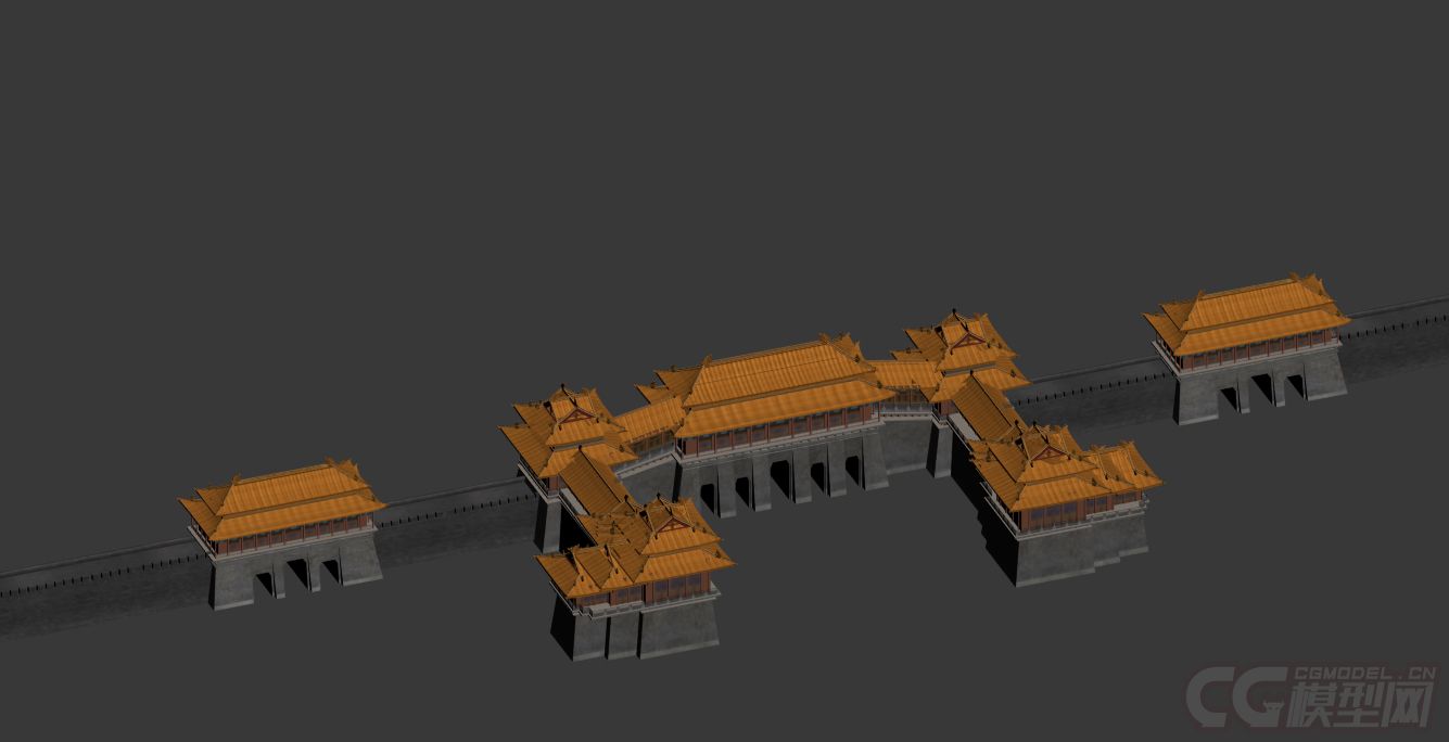 元大都-崇天门 古建大门模型-古代场景模型库-3ds Max(.max)模型下载-cg模型网