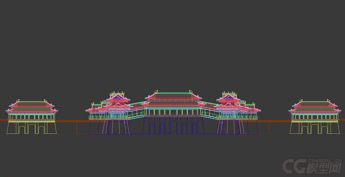 元大都-崇天门 古建大门模型-古代场景模型库-3ds Max(.max)模型下载-cg模型网