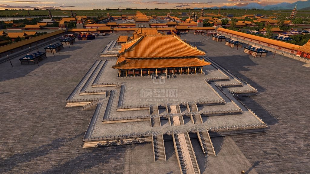 古建城池,元大都 ,元代建筑,古建,俯瞰古建城市,大型古建城,鸟瞰城池