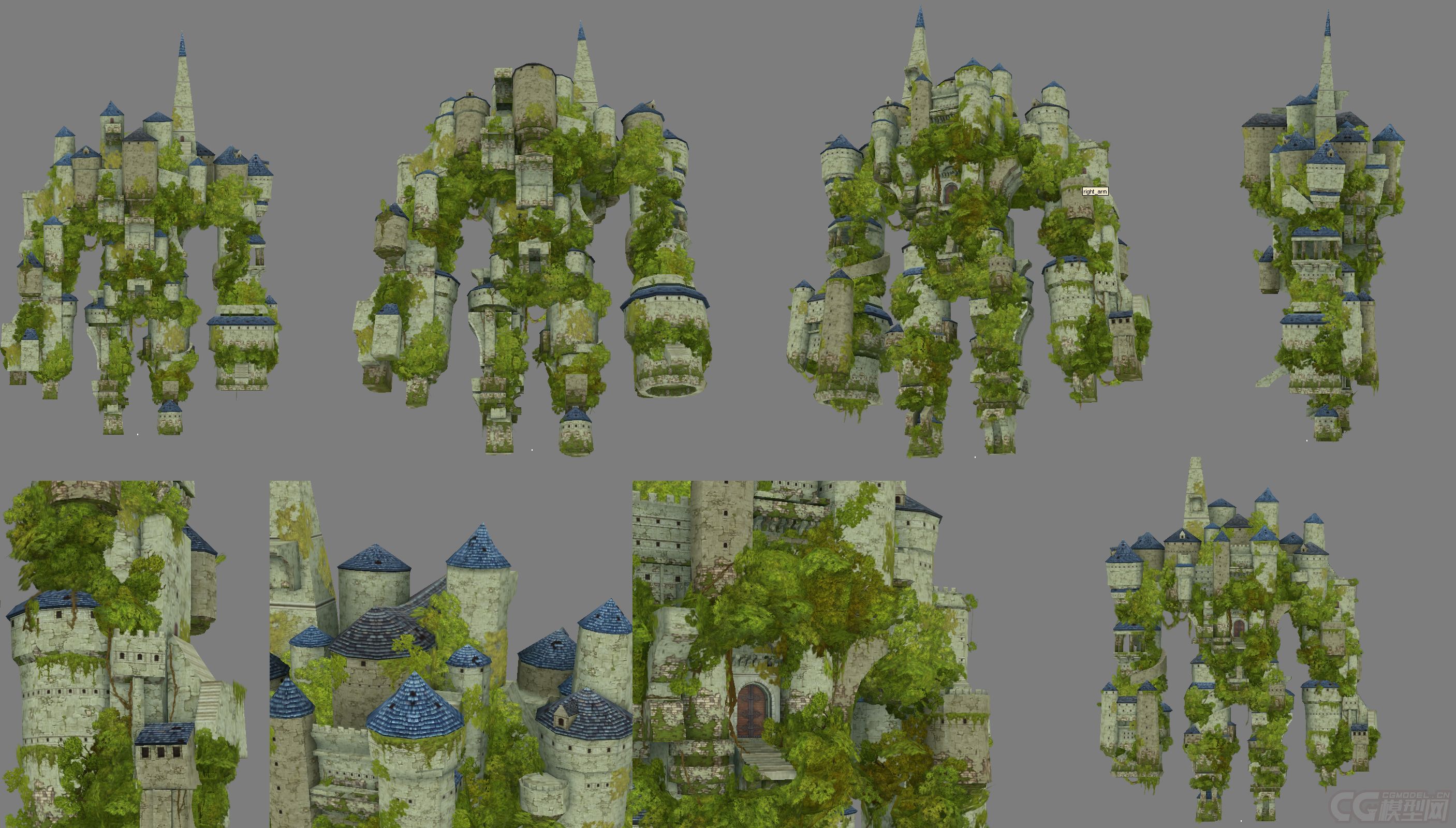 一个大型机器人外形的游戏城堡场景