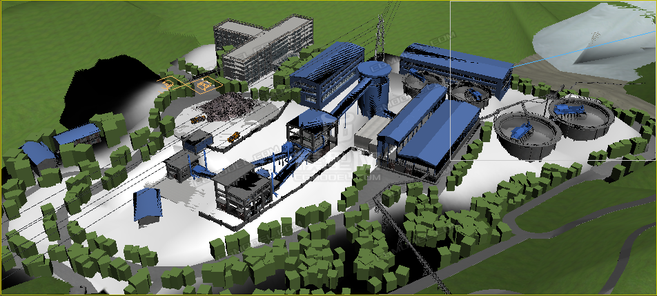 矿石加工厂 矿产模型-现代场景模型库-3ds Max(.max)模型下载-cg模型网