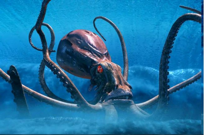 章鱼 乌贼 怪兽 八爪鱼 maya带绑定跟随 有贴图