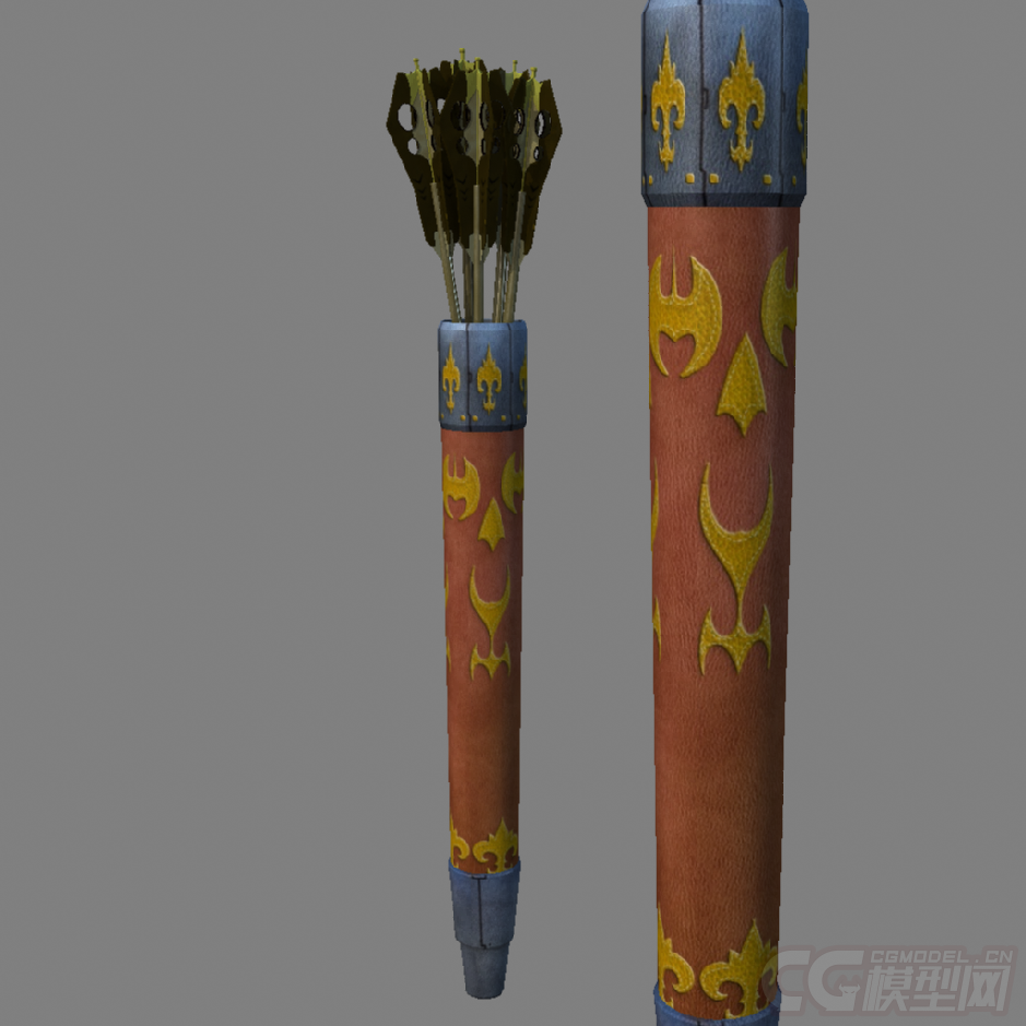 弓箭 箭筒 箭靶影视动画游戏mayaobj模型  带材质绑定