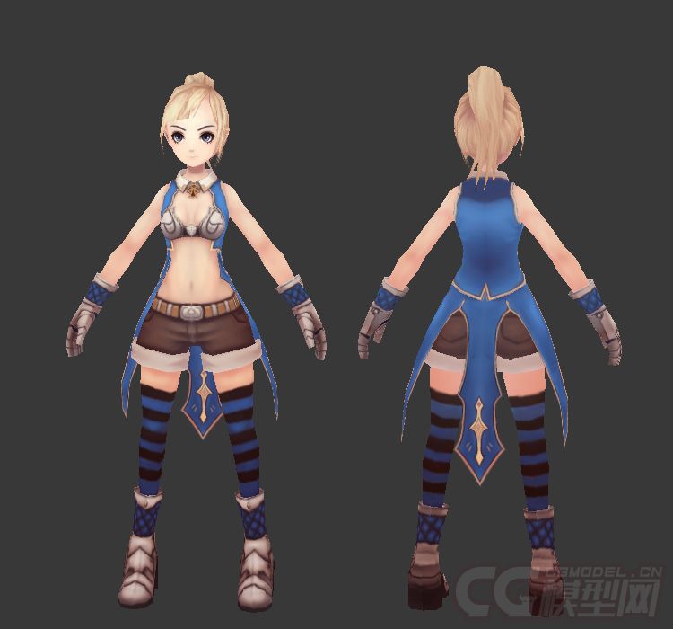 有蒙皮带600帧可爱动作动画_huadiandong作品_人物孩子-女_cg模型网