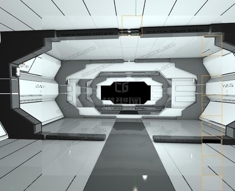 科幻走廊空间站 C4D FBX 室内工程模型-自然场景模型库-模型下载-cg模型网