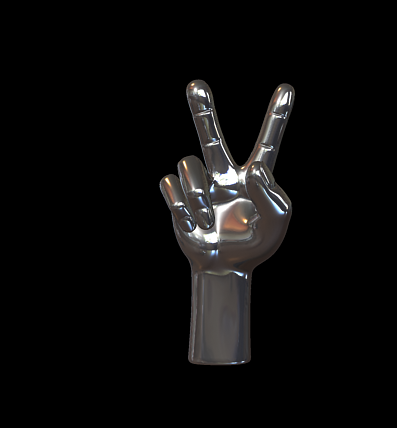 maya一个类似中国好声音的胜利手势v字手模型