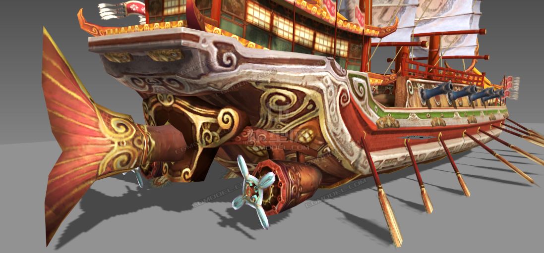 古代战船带大炮