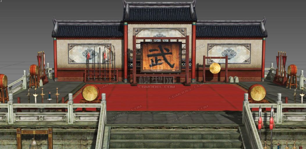 古代比武擂台3D场景模型-自然场景模型库-模型下载-cg模型网