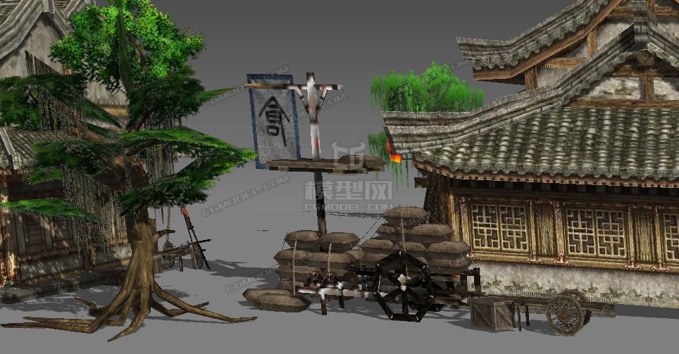 古代粮仓 杂货店_liuyuemaizhi作品_场景自然场景场景自然场景_cg模型网