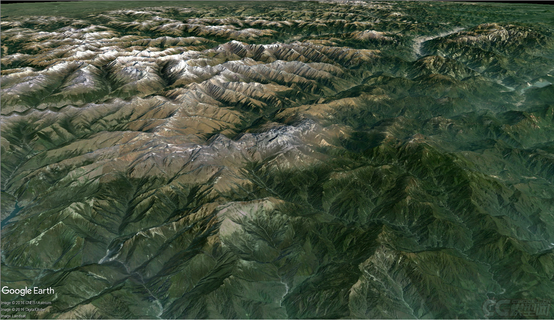 西岭雪山 谷歌地球地形 模型