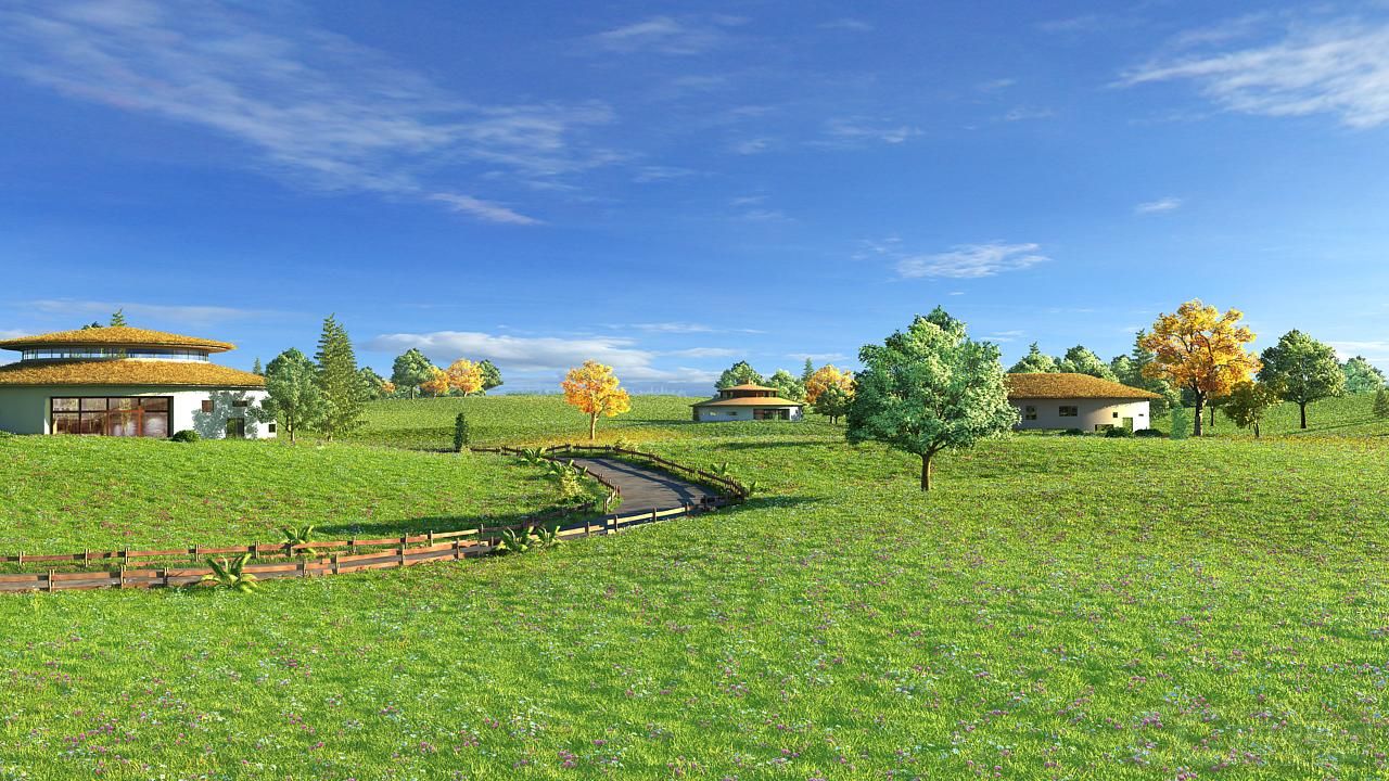 粮仓 生态 草地 _yeyongwen作品_场景自然场景_cg模型网