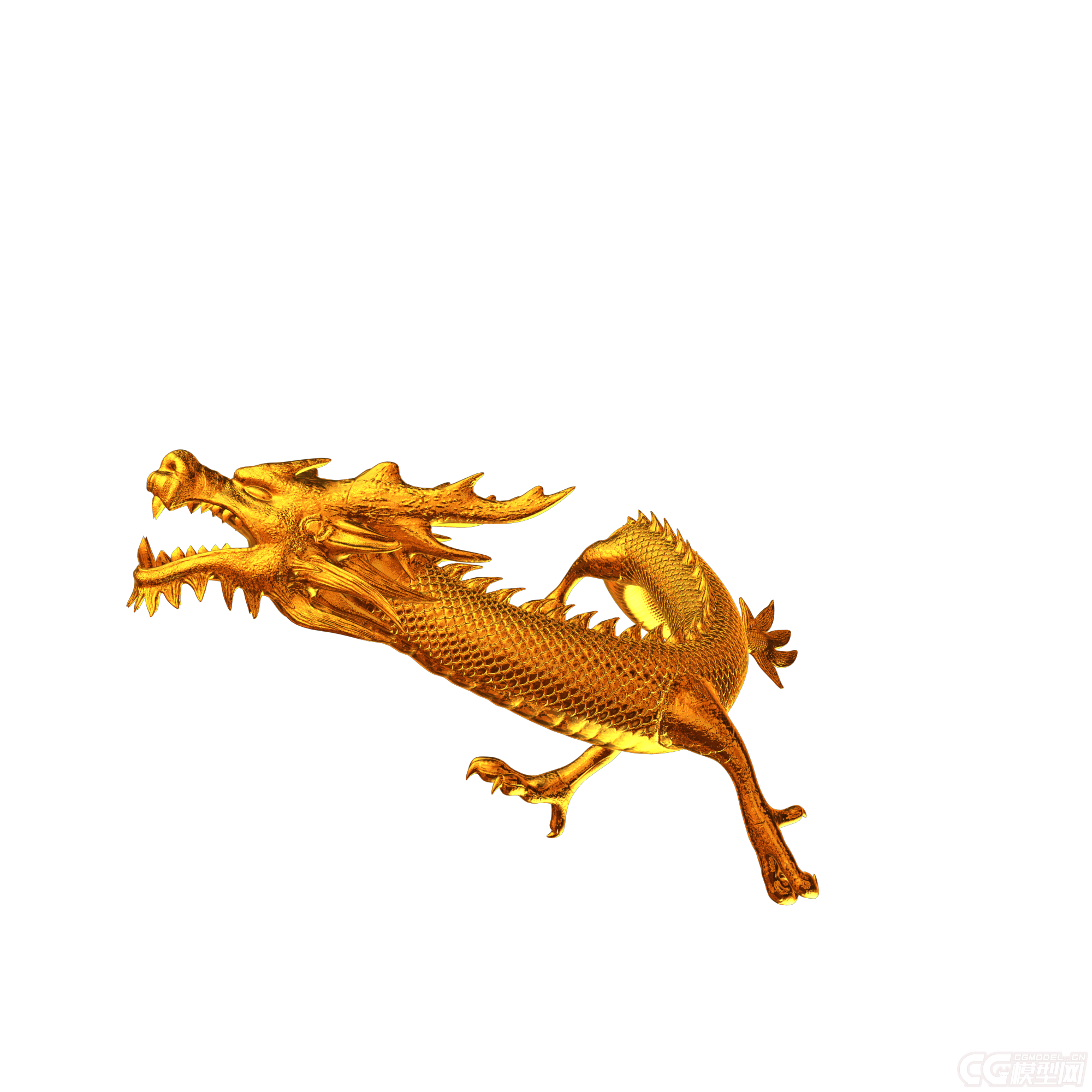 【中国龙】【金龙模型】【带绑定动画】高精度影视级