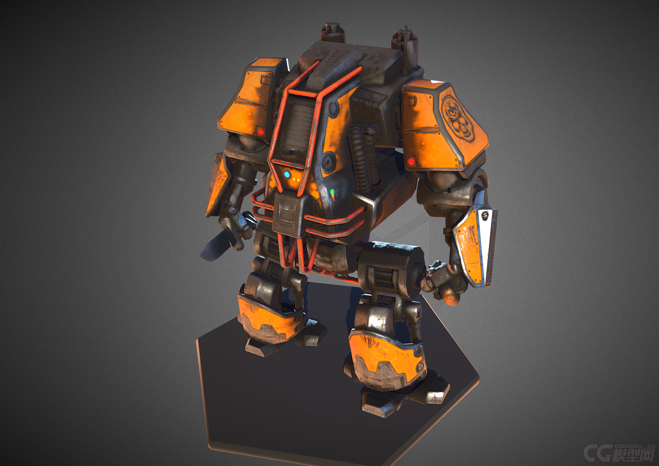 写实科幻机甲已绑定简单待机动作