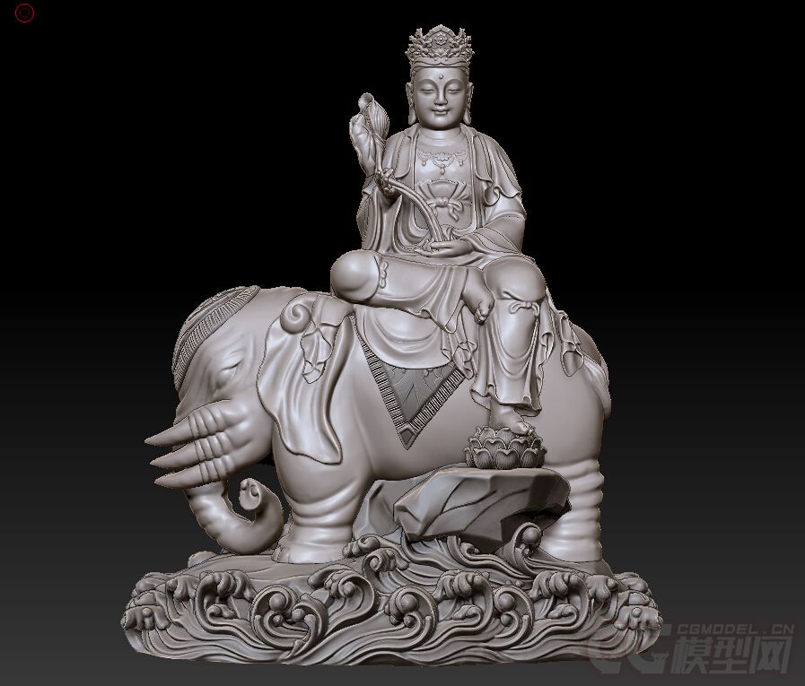 中式雕塑 普贤菩萨