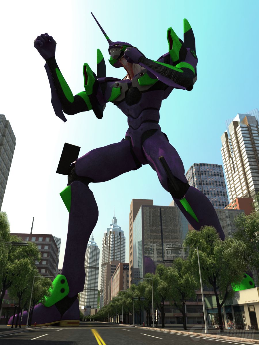 新世纪福音战士中的初号机,可用于3d打印,影视动画