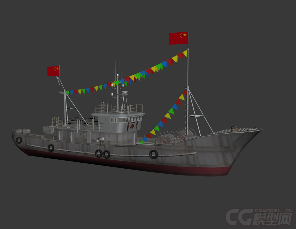 现代渔船 铁船模型-人力车模型库-模型下载-cg模型网
