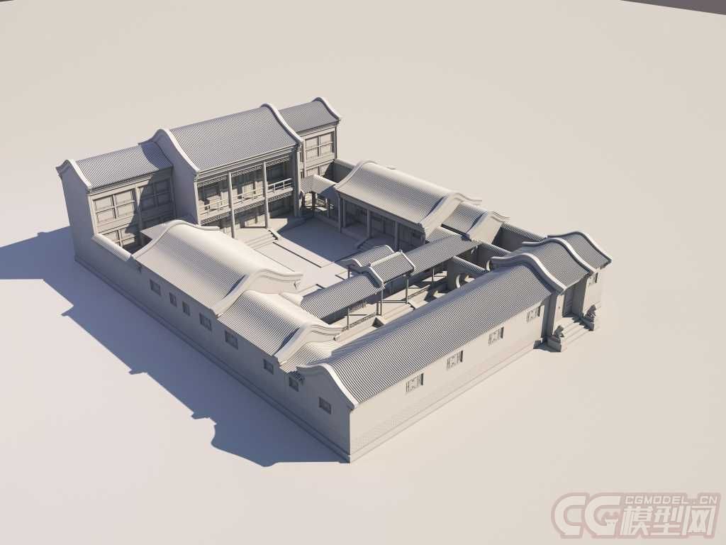 四合院 - 3D模型素材下载 - CG模型网