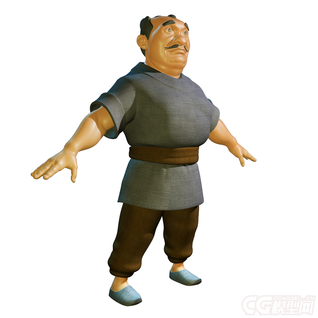 看门老头 门卫 养马人 q版古代男人 有绑定