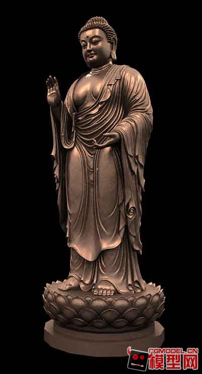 高端佛像雕塑站佛立佛光明相高精度