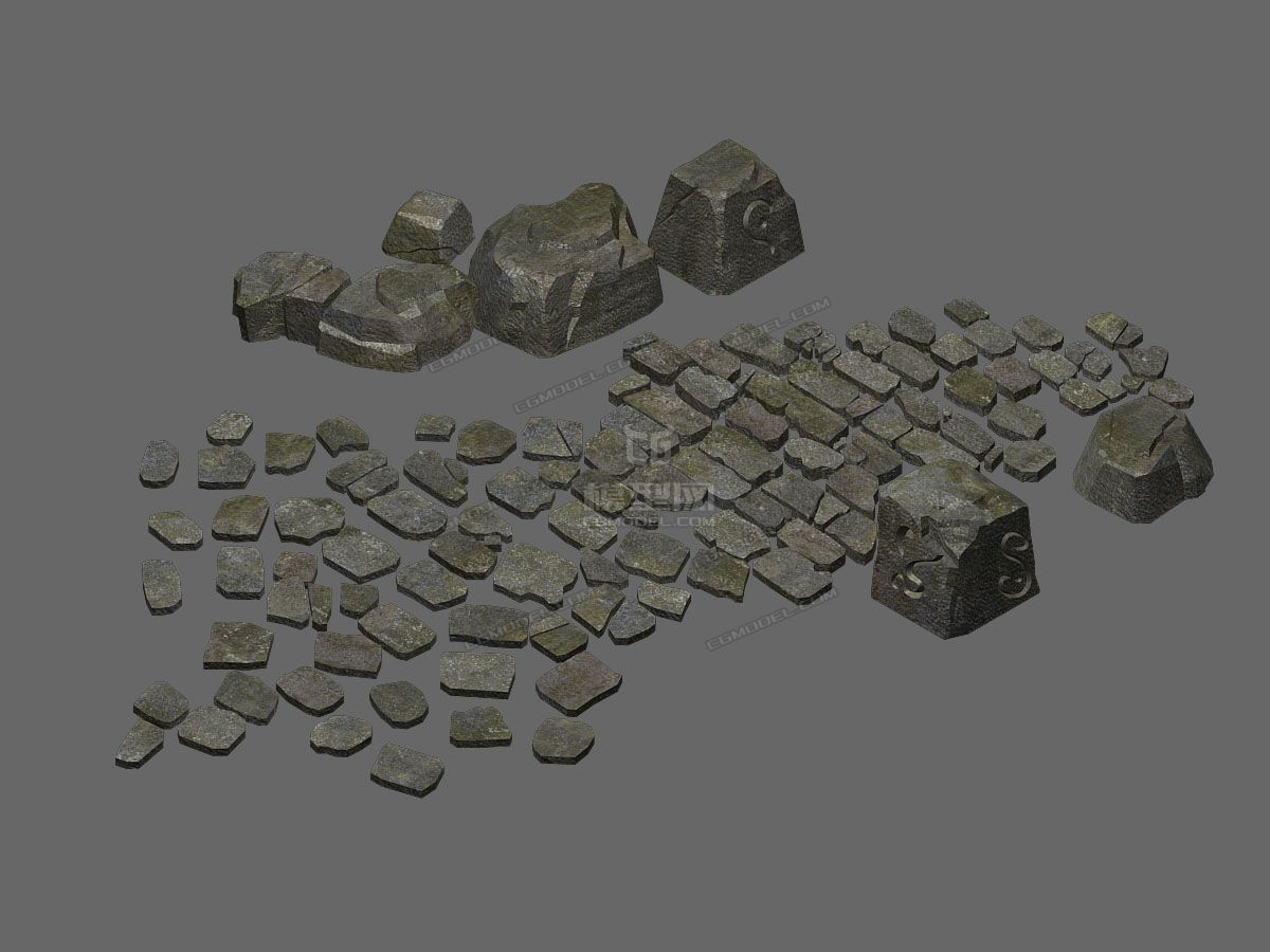 石板 石块 石柱 石头路