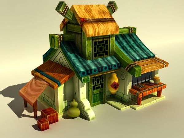 古代Q版杂货店模型-古代场景模型库-模型下载-cg模型网