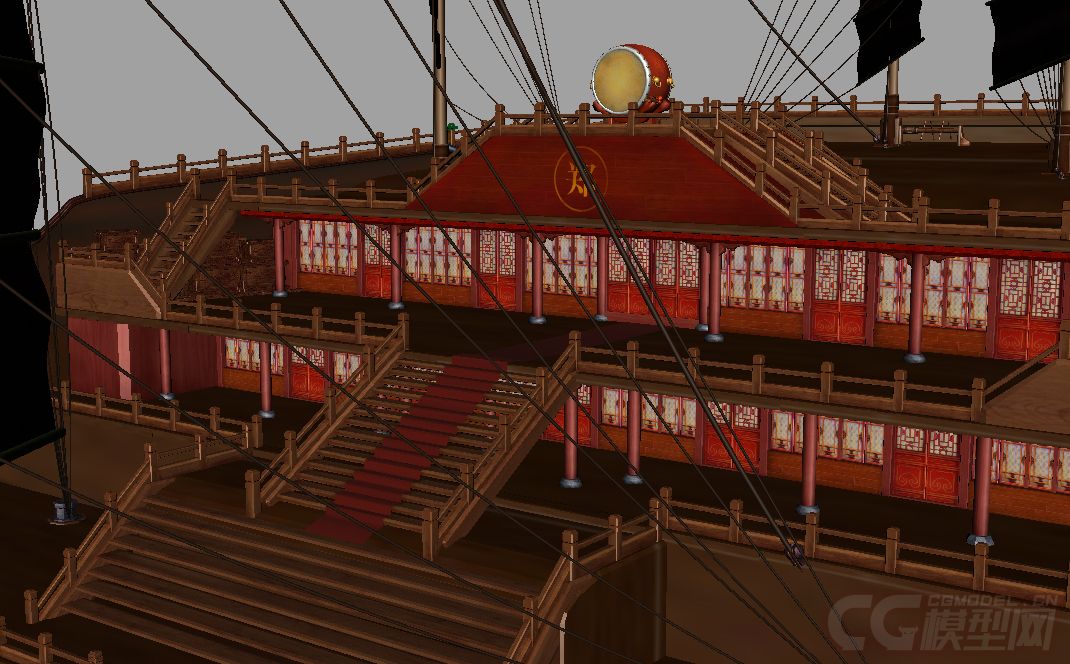 郑河宝船  明代 宝船  obj mb  stl格式,带贴图,maya已经贴好