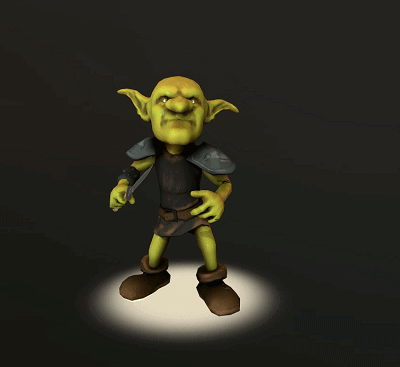 哥布林 骨骼绑定带动画的 地精 持剑哥布林 小妖精