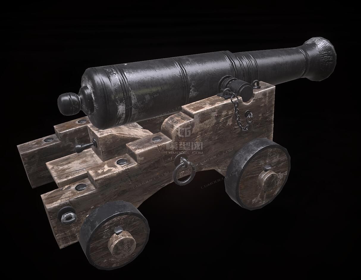 ***的古代海军大炮 甲午战争火炮模型-火炮器械模型库-FBX(.fbx)模型下载-cg模型网