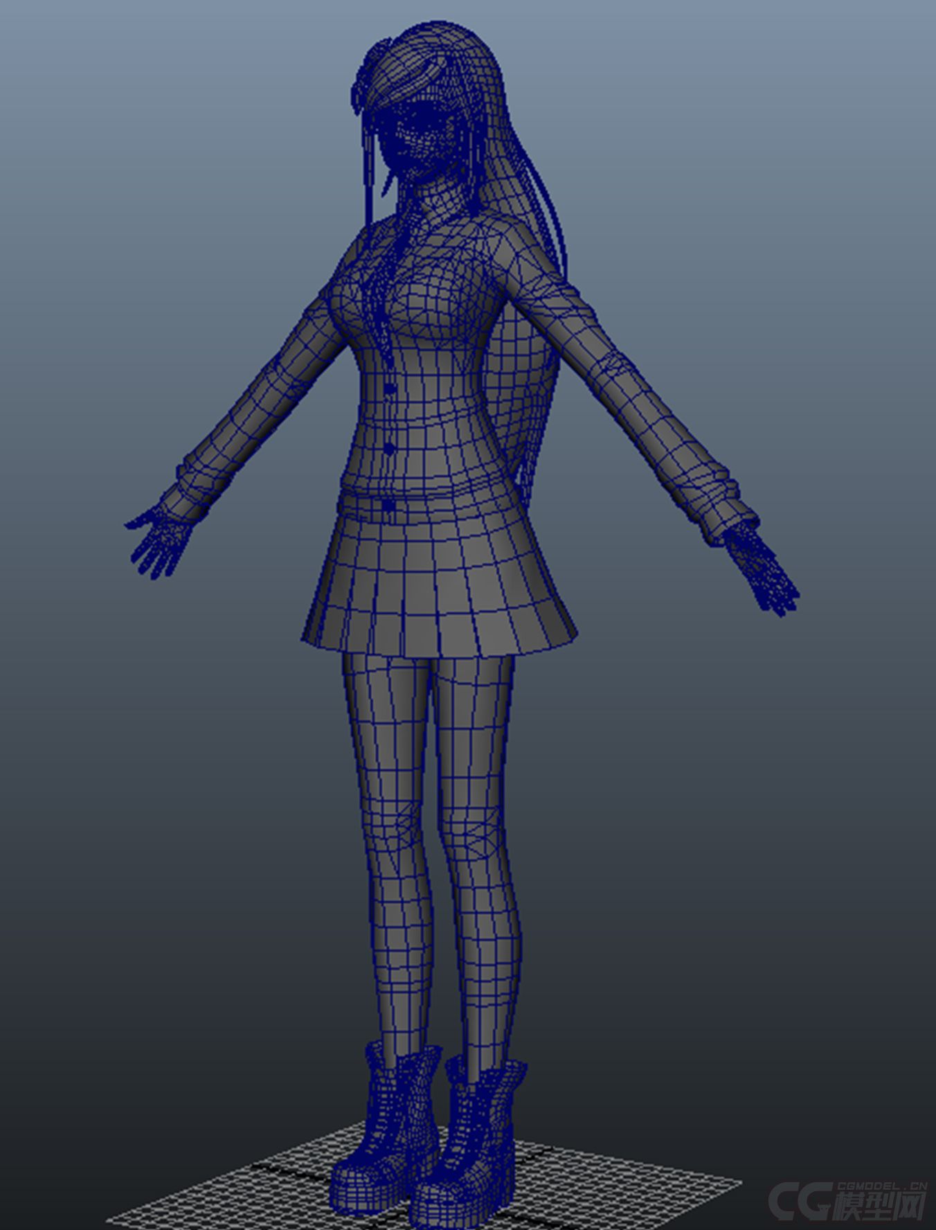 卡通女孩 影视级别 三维转_么么小水滴作品_人物孩子-女_cg模型网