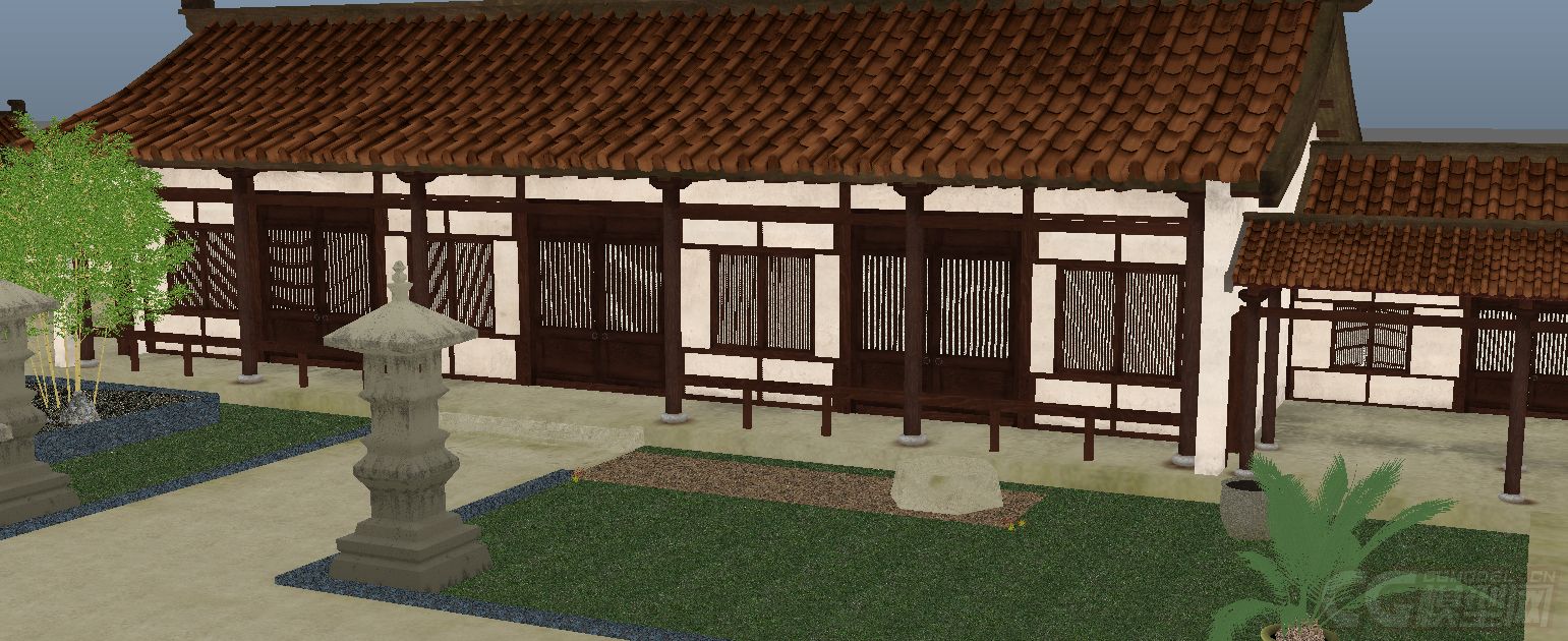 宅院 古代府邸 古建筑_么么小水滴作品_场景古代场景_cg模型网
