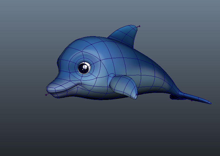 (有动画)卡通海豚,提供fbx格式文件,有游动 死亡动作