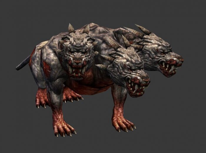 三头狼游戏低模写实贴图