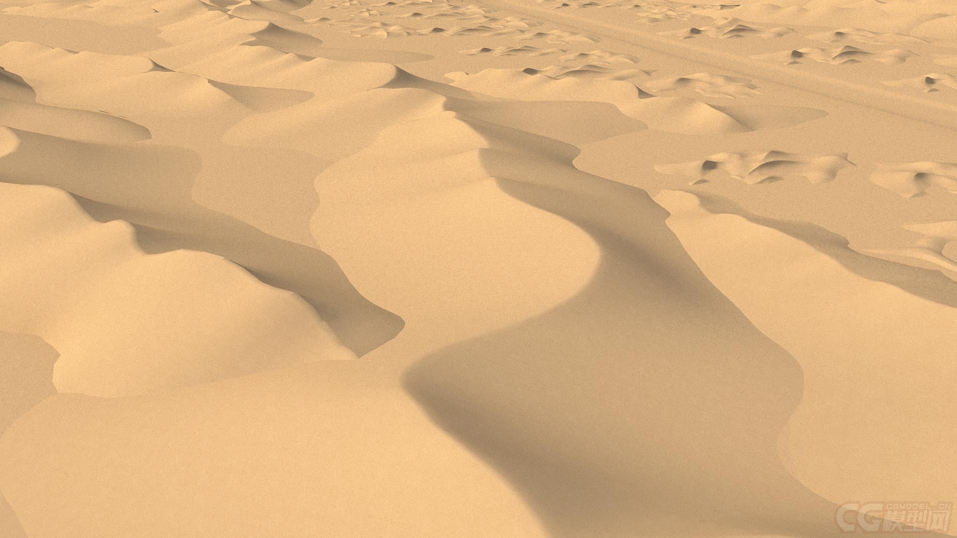 写实沙漠(*低版本maya2009 ,mental ray渲染器,渲染精度按自己需要可