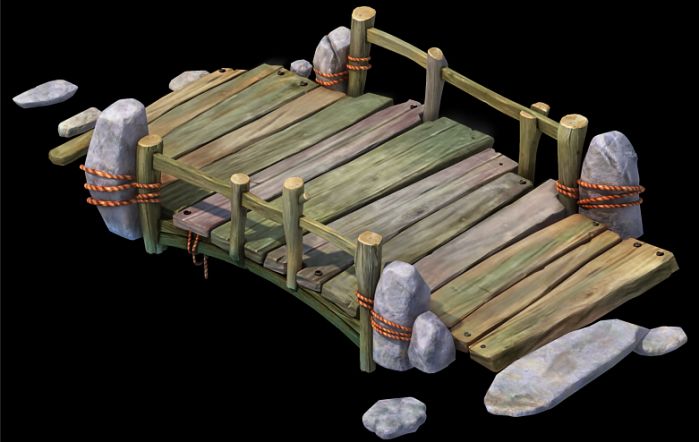 木桥高模灯光贴图vary渲染