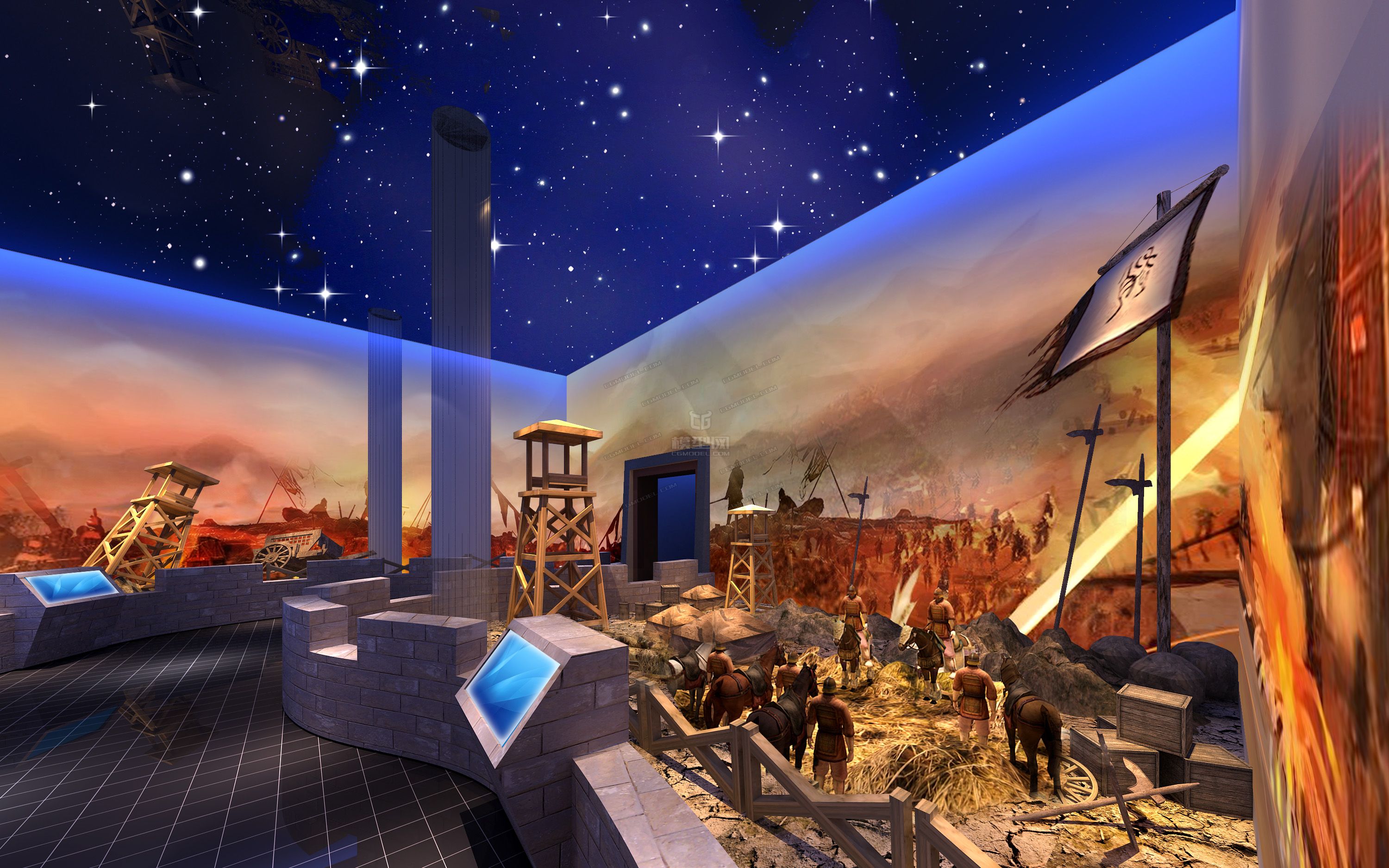 战争场景_葛威作品_展厅工业机械_cg模型网