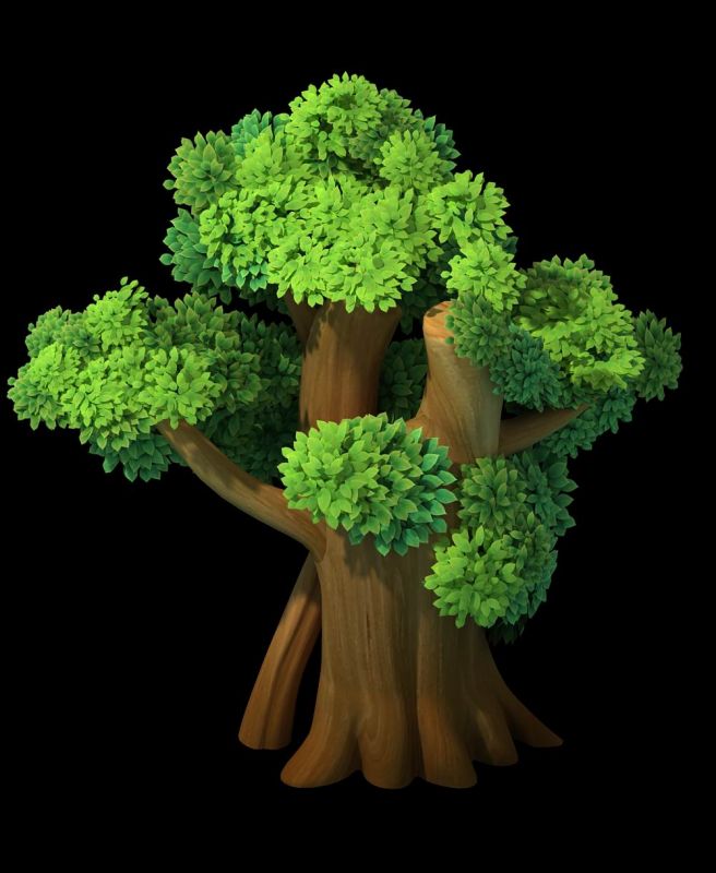 2.5d卡通树