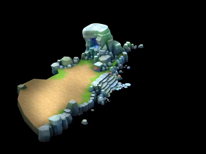 2.5d卡通场景山_281152516作品_场景自然场景_cg模型网