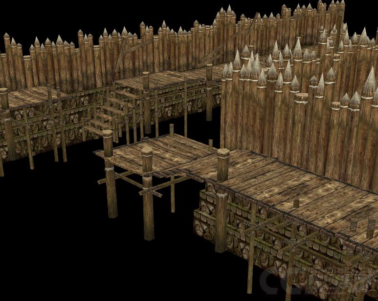 城寨 木头城门 城防 大门 各种营寨 小山寨 山贼