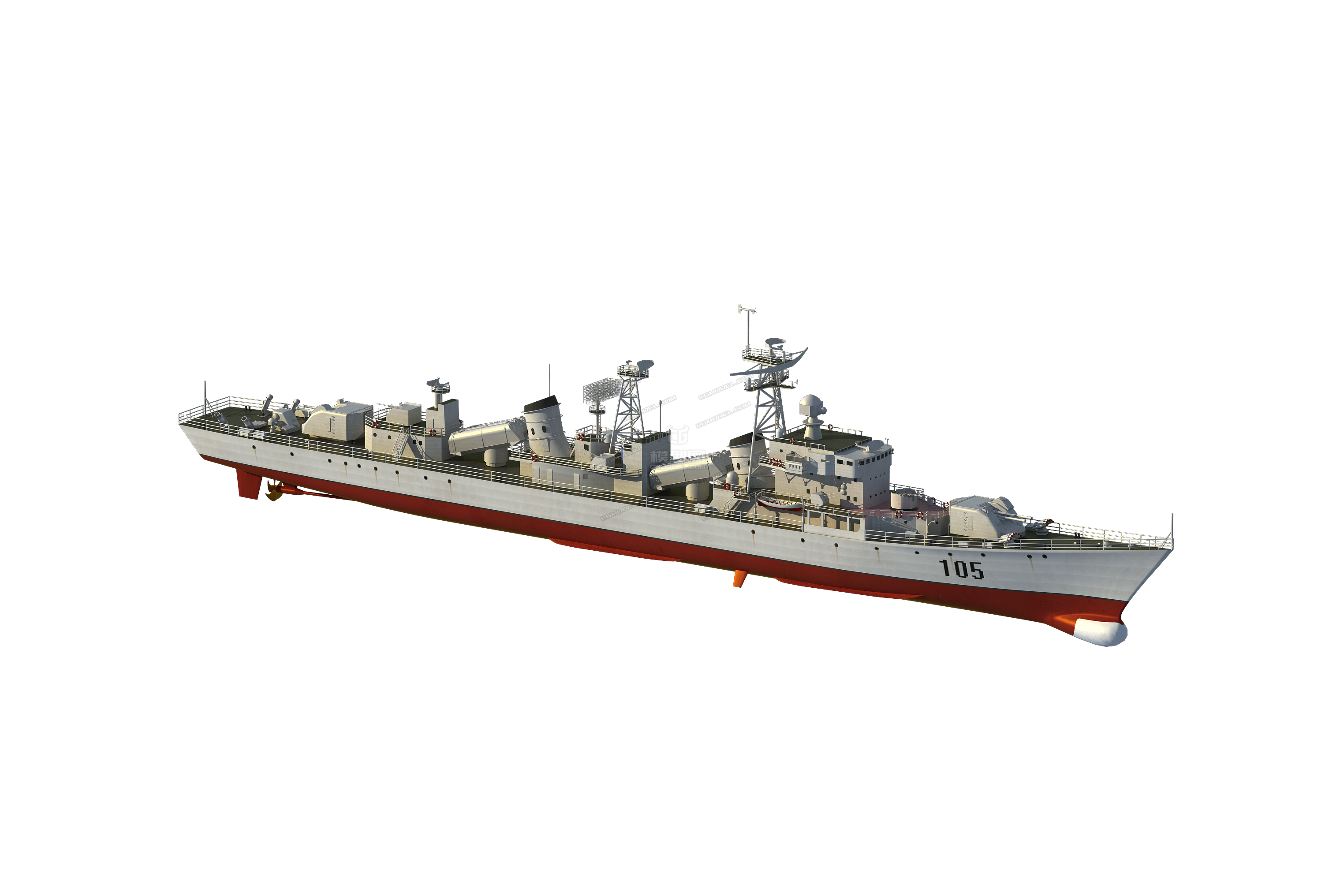 051型導彈驅逐艦 旅大級驅逐艦_王二小_cg作品_船艇軍艦_cg模型網